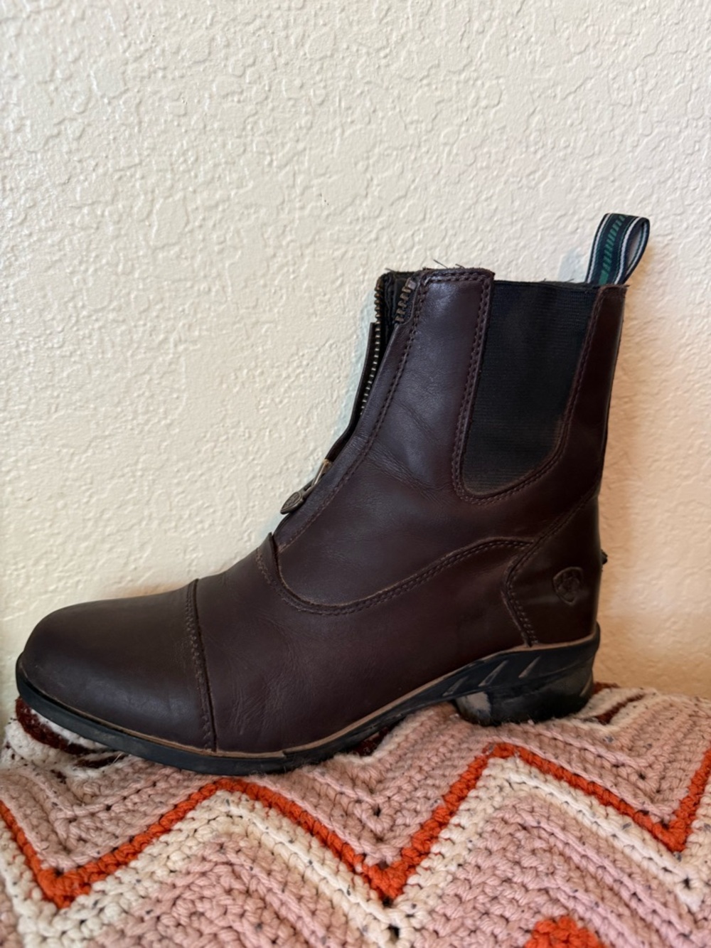 Ariat Dark Brown Heritage Zip Leather Paddock Boots - Picture 2 of 7